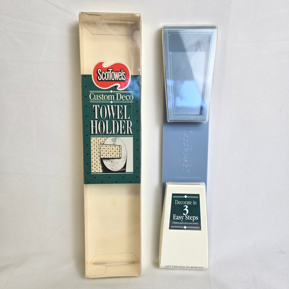 ScotTowels Custom Deco Plastic Paper Towel Holder Blue 12.5" Vintage Open Box